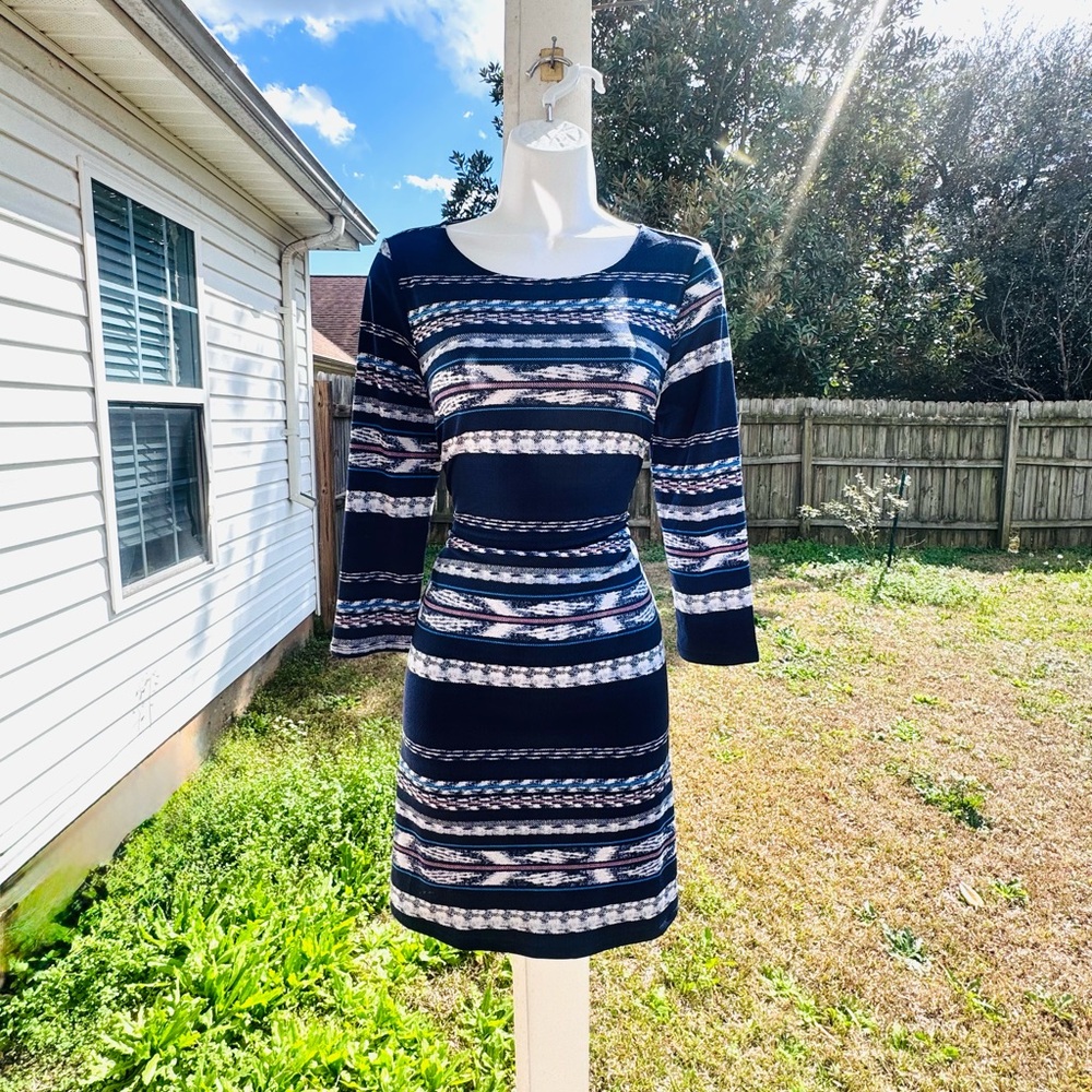 BCBGMaxAzria Pacific Blue Combo Dress